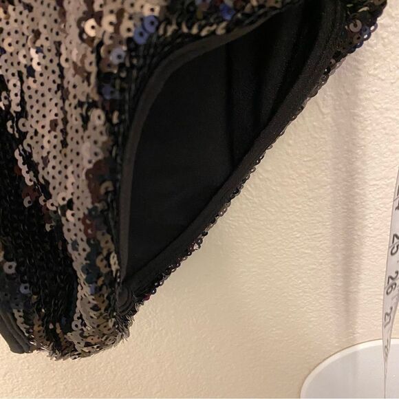 Glamour solo dance costume 2 piece style chevron rainbow black sequin Leotard SA - Picture 7 of 12